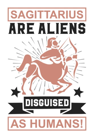 Retro Sagittarius Design Template: Aliens Disguised As Humans