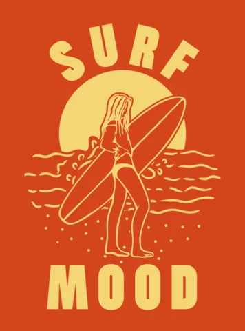 Surfer Sunset Vintage T-shirt Design Template