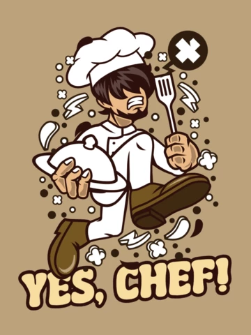 Oui, modèle de conception de t-shirt de restaurant de chef
