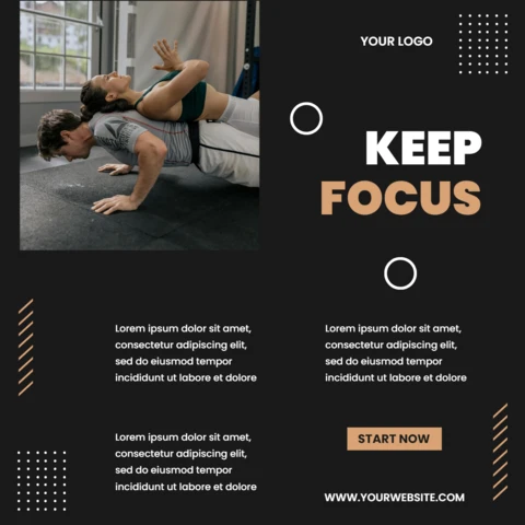 Modèle de conception de publication Instagram pour un centre de remise en forme de yoga
