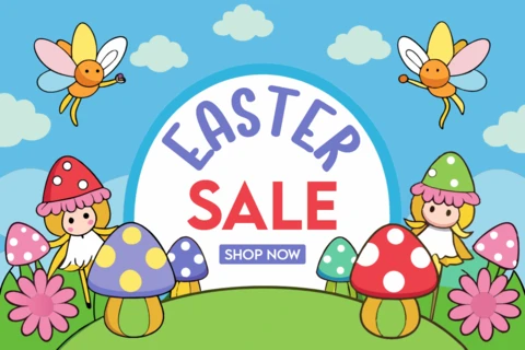 Whimsical Easter Sale Design Template for Festive Promotions
