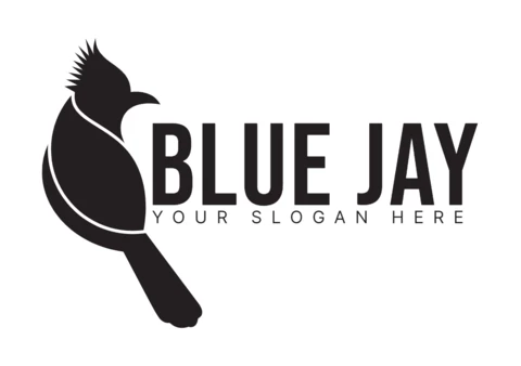Plantilla de diseño de logotipo de empresa de pájaro azul jay