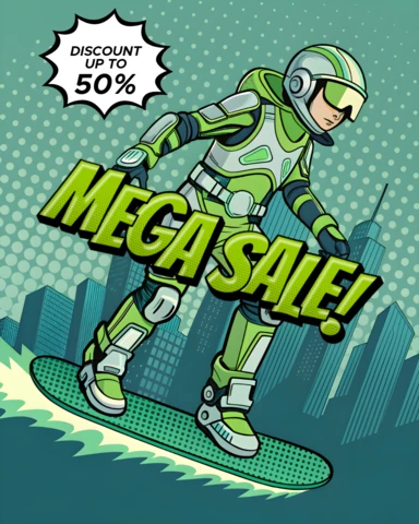 Modelo de design de mega venda de pop art para folhetos promocionais