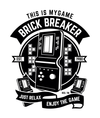 Tetris juego de consola de ladrillo rompe plantilla de diseño de la camiseta