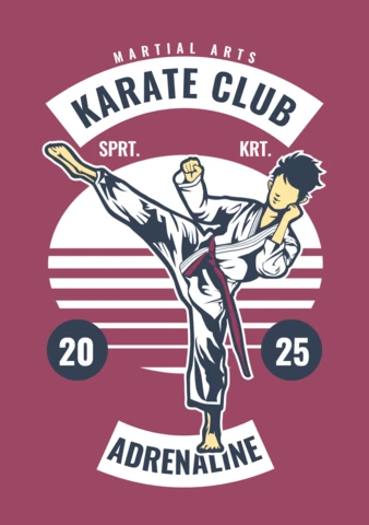Karate Club T-shirt Design Template