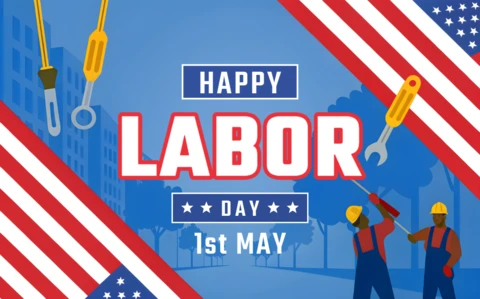 Labor Day Celebration Design Template - Festive and Patriotic Style for 1st May