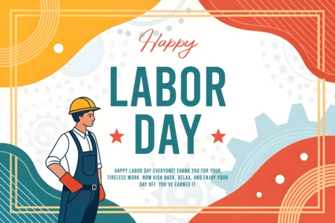Feliz día del trabajo diseño de plantilla editable en estilo gráfico moderno