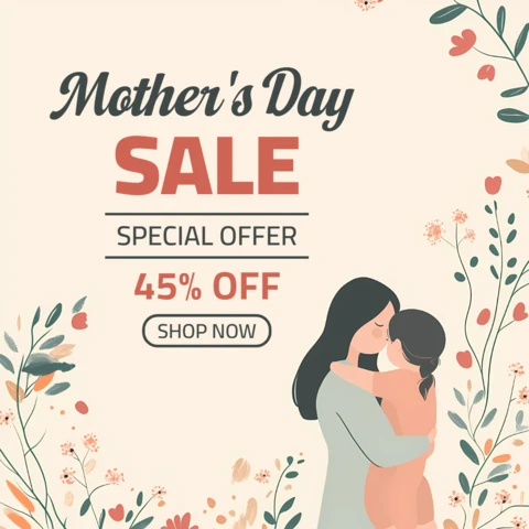 Mother's Day Sale Template - Floral Design with Special Offer