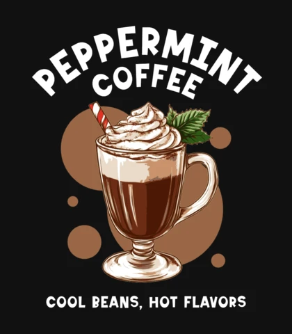 Peppermint Coffee Design Template: Retro-Inspired Editable Graphic for Seasonal Promotions