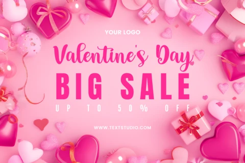 Plantilla de diseño de rebajas de San Valentín - gráficos promocionales editables
