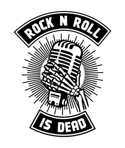 Modèle de t-shirt microphone Rock n roll is dead