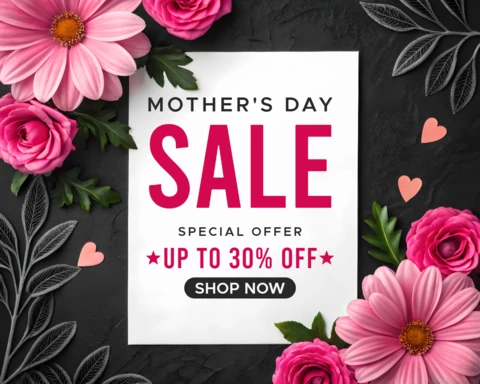 Diseño de plantilla de venta floral para el día de la madre - gráfico promocional editable para ofertas especiales