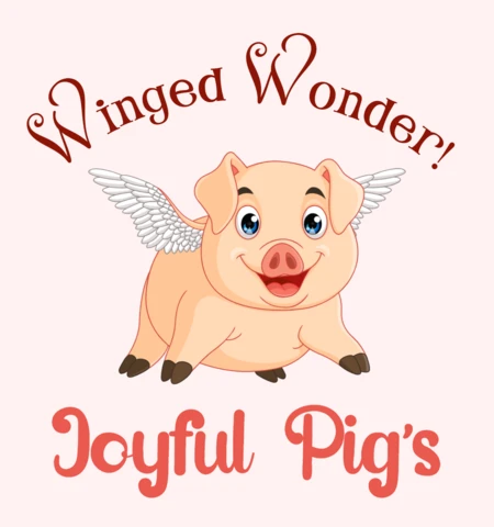 Joyful Pig's Winged Wonder Design Template for Playful Creations