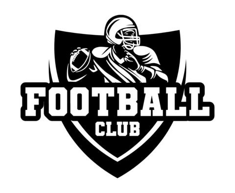 Modello di logo del distintivo della squadra di football americano