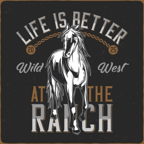 Life Is Better At The Ranch Horse T-Shirt Design Template