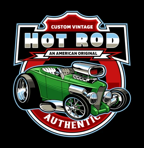 Modèle de t-shirt vintage pour voiture authentique Hot Rod