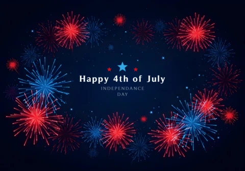 4 juli feestelijk ontwerpsjabloon met vuurwerk