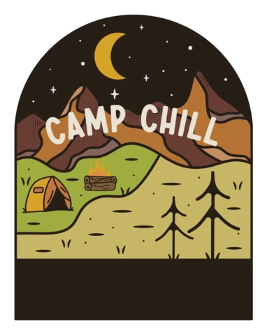Camp Chill Badge Template Design