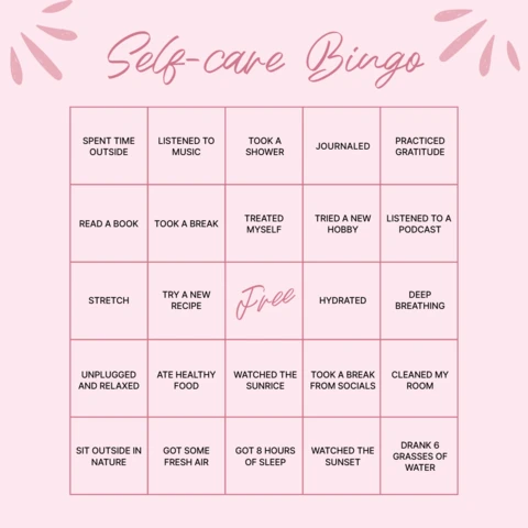 Self-Care Bingo Activity Instagram Post Design Template