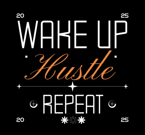 Réveille-toi, bosse, répète, art mural motivant pour le design de t-shirt de la culture du grind 2025