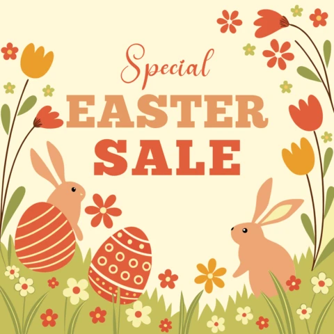 Spring-Themed Easter Sale Design Template for Festive Promotions