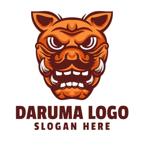 Plantilla de diseño de logotipo de dragón daruma