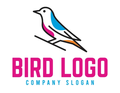Colorful Bird Logo Design Template