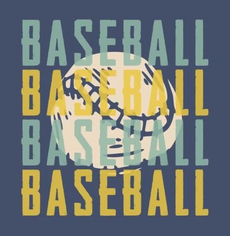 Baseball Slogan Slogan Vintage T-shirt Design Template