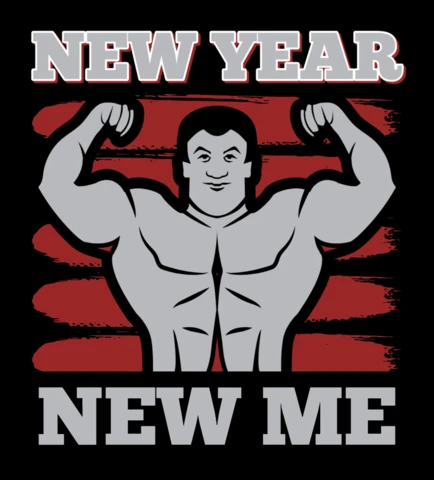 New Year New Me Fitness Design Template for Motivational Apparel