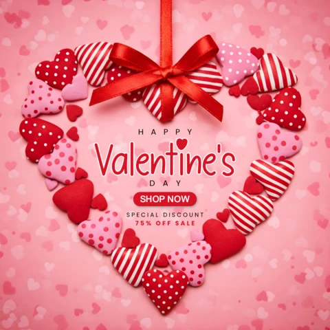 Valentine's Day Heart Design Template for Special Discounts