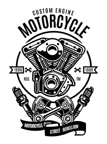 Custom Engine Motorcycle T-Shirt Design Template