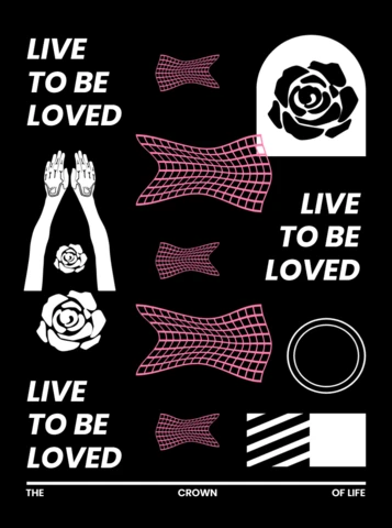 Modello grafico audace con rose per design di abbigliamento