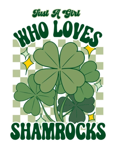 Shamrock Love Design Template for T-Shirts with Retro Green Aesthetic