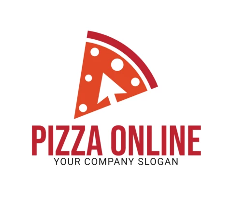 Pizza Online Food Restaurant Logo Design Template