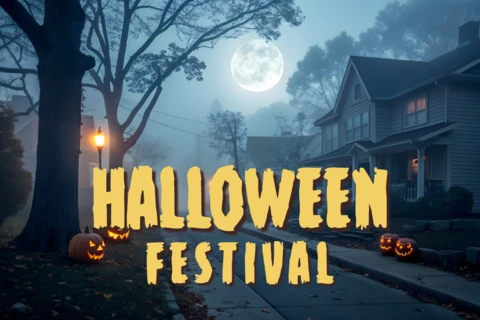 Spooky Halloween Festival Design Template for Event Flyers