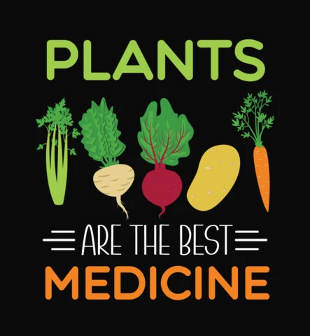 Las plantas son la mejor medicina diseño de camiseta vegana