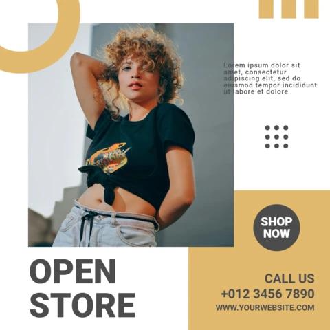 Open Store Women Fashion Social Network Post Design Template