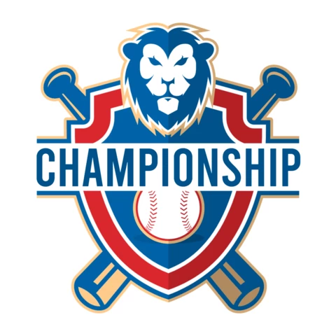 Baseball Championship Lion Logo Design Template