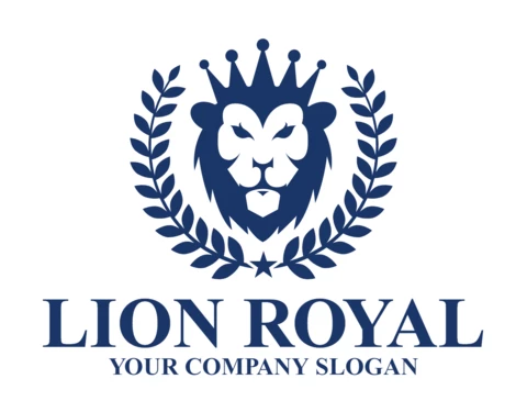 Modello di progettazione del logo del re reale leone