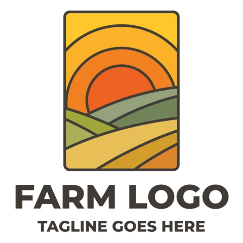 Farm Logo Landscape Template Design