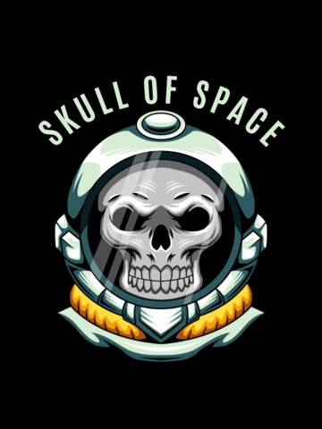 Astronaut Skull Mascot T-shirt Design
