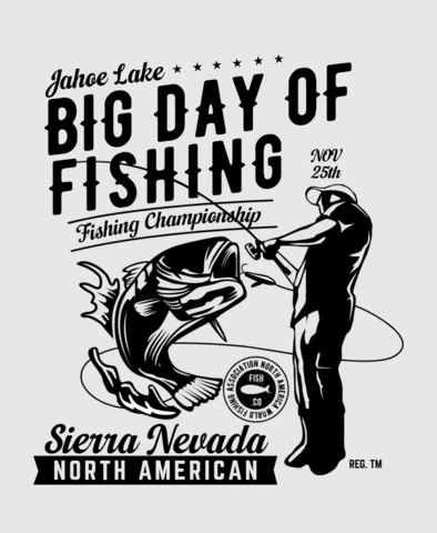 Fishing Championship Vintage T-shirt Design Template