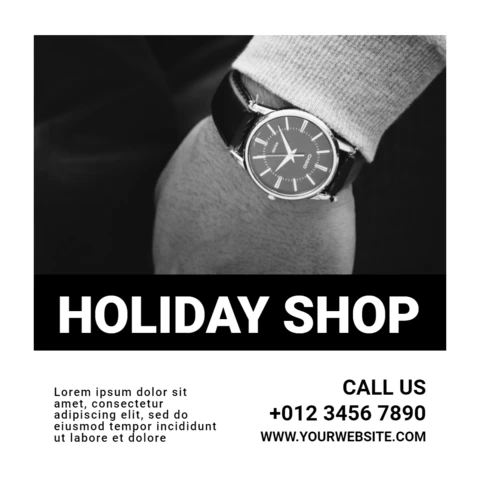 Plantilla de diseño de publicación de Instagram para venta de relojes en tiendas navideñas