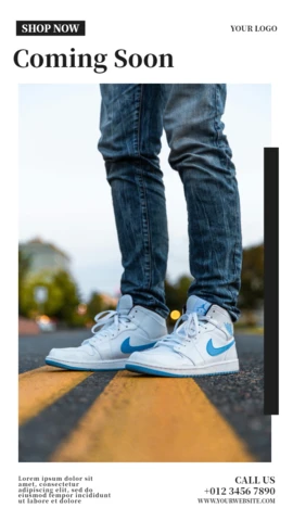Coming Soon Sneakers Instagram Story Post Design Template