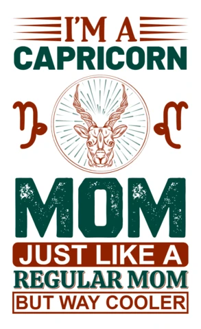 Capricorn Mom Retro Typography Design Template for Custom Apparel
