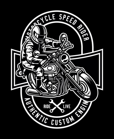 Plantilla de diseño de camiseta para motorista