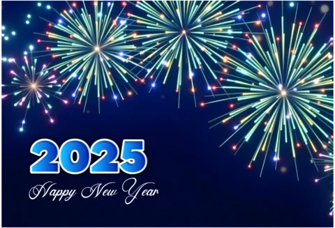 2025 happy new year festive night design template