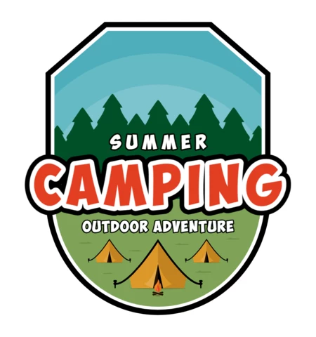 Summer Camping Outdoor Adventure Logo Design Template