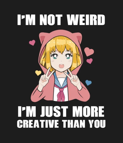 Cute Creative Anime Girl T-shirt Design Template