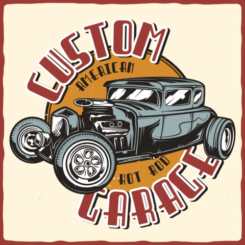 Custom Car Garage T-Shirt Design Template